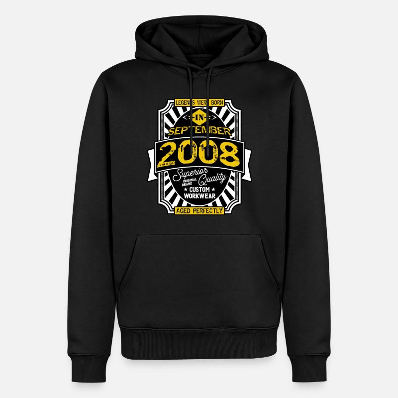 SEPTEMBER 2008 - Männer Premium Bio Hoodie - Schwarz