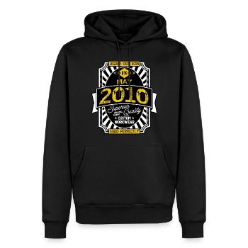 2010 MAY - Sweat à capuche Premium bio Homme - noir - Devant - Nico (187cm)