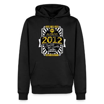 2012 AUGUST - Sweat à capuche Premium bio Homme - noir - Devant - Nico (187cm)