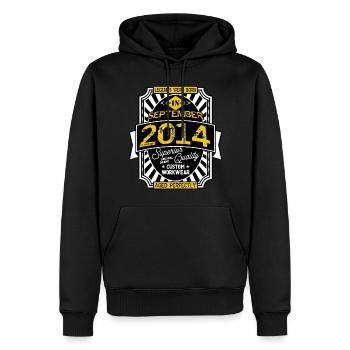 2014 SEPTEMBER - Sweat à capuche Premium bio Homme - noir - Devant - Nico (187cm)