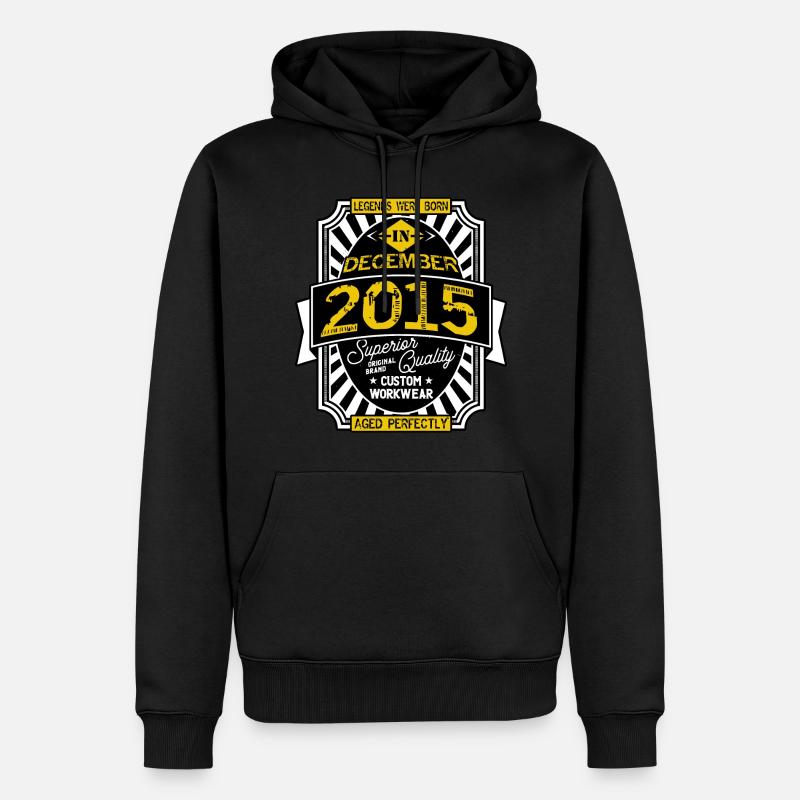 2015 DEZEMBER - Männer Premium Bio Hoodie - Schwarz