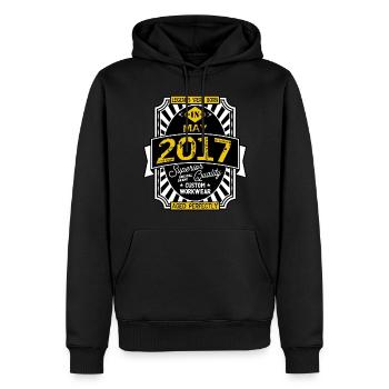 2017 MAY - Sweat à capuche Premium bio Homme - noir - Devant - Nico (187cm)