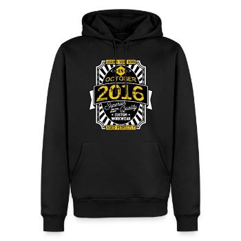2016 OCTOBER - Sweat à capuche Premium bio Homme - noir - Devant - Nico (187cm)