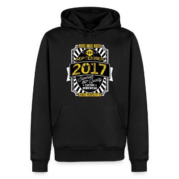 2017 SEPTEMBER - Sweat à capuche Premium bio Homme - noir - Devant - Nico (187cm)