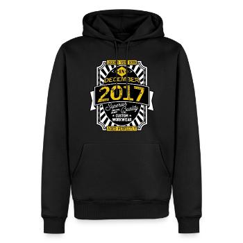 2017 DECEMBER - Sweat à capuche Premium bio Homme - noir - Devant - Nico (187cm)
