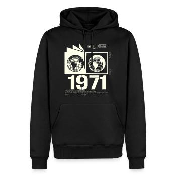 Cadeau d’anniversaire rétro vintage 1971 1971 - Sweat à capuche Premium bio Homme - noir - Devant - Nico (187cm)