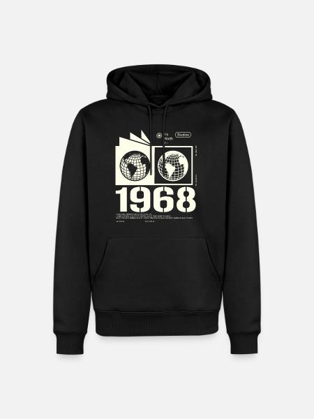 Vintage 1968 Retro Gift van de verjaardag 1968 - Mannen Premium Bio hoodie - zwart