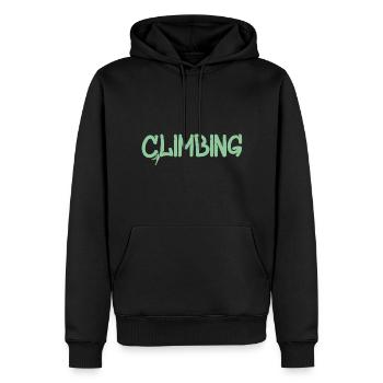Klettern Bouldern - Männer Premium Bio Hoodie - Schwarz - Vorne - Nico (187cm)
