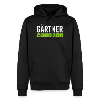 Gärtner - Männer Premium Bio Hoodie - Schwarz - Vorne - Nico (187cm)