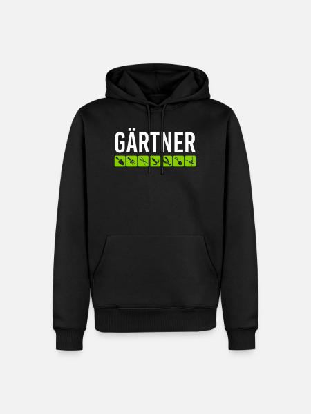Gärtner - Männer Premium Bio Hoodie - Schwarz
