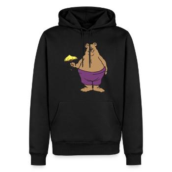 Doof Bär - Männer Premium Bio Hoodie - Schwarz - Vorne - Nico (187cm)