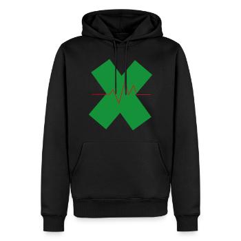 Santé X signe de vie croise le rythme cardiaque - Sweat à capuche Premium bio Homme - noir - Devant - Nico (187cm)