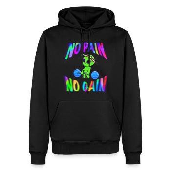 Ohne Fleiß kein Preis - Männer Premium Bio Hoodie - Schwarz - Vorne - Nico (187cm)