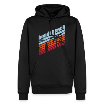 BONDI BEACH AUSTRALIEN - Männer Premium Bio Hoodie - Schwarz - Vorne - Nico (187cm)