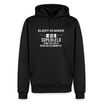 ELEKTRONIKER - Männer Premium Bio Hoodie - Schwarz - Vorne - Nico (187cm)