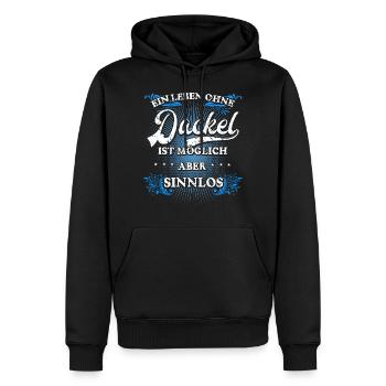 Ein Leben ohne Dackel-T-Shirt für Dackelfreunde - Männer Premium Bio Hoodie - Schwarz - Vorne - Nico (187cm)