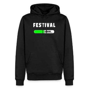 Festival Loading Shirt! - Männer Premium Bio Hoodie - Schwarz - Vorne - Nico (187cm)