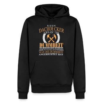Ich bin ein Dachdecker! - Männer Premium Bio Hoodie - Schwarz - Vorne - Nico (187cm)