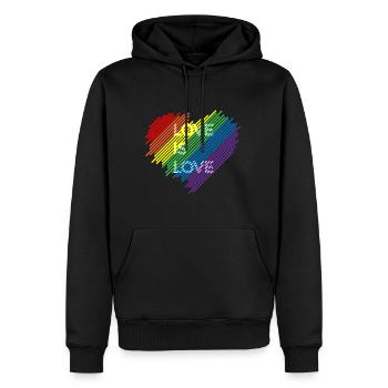 Shirt de la fierté gaie - Sweat à capuche Premium bio Homme - noir - Devant - Nico (187cm)