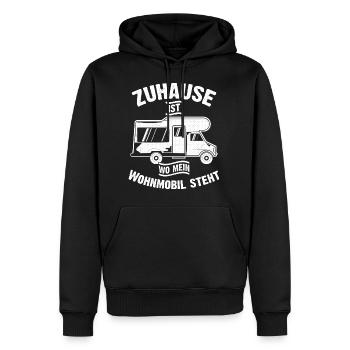 Camper Camping Wohnwagen Wohnmobil Zuhause - Männer Premium Bio Hoodie - Schwarz - Vorne - Nico (187cm)