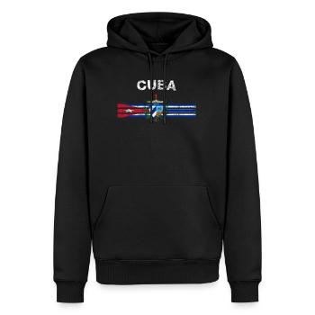 Cuban Flag Shirt - Cuban Emblem & Cuba Flag Shirt - Men’s Premium Organic Hoodie - black - Front - Nico (187cm)
