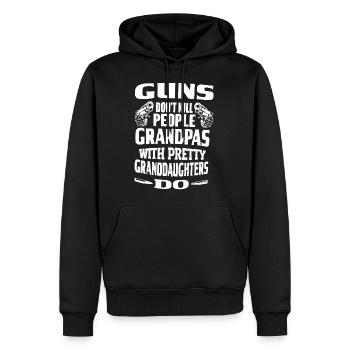 Gewehre töten nicht Menschen Grandpas - Männer Premium Bio Hoodie - Schwarz - Vorne - Nico (187cm)