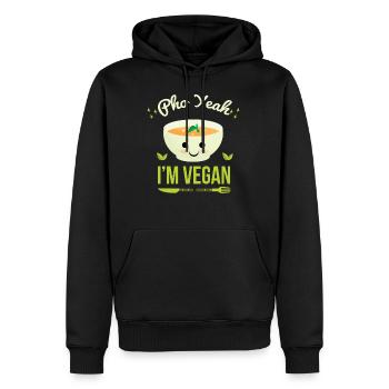 Pho Yeah! I´m Vegan | Süßes Desgin für Veganer - Männer Premium Bio Hoodie - Schwarz - Vorne - Nico (187cm)