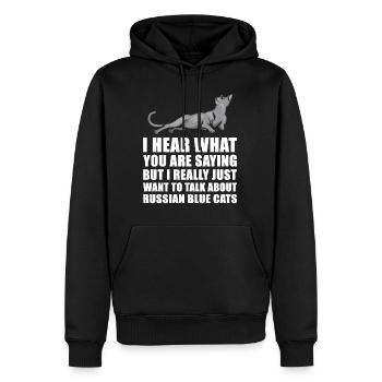 Russische blaue Katze nettes Geschenk - Männer Premium Bio Hoodie - Schwarz - Vorne - Nico (187cm)