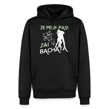 danse Bachata - Sweat à capuche Premium bio Homme - noir - Devant - Nico (187cm)