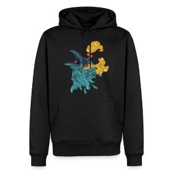 Eau de corbeau - Sweat à capuche Premium bio Homme - noir - Devant - Nico (187cm)
