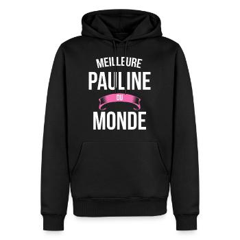 Meilleure Pauline du monde femme - Sweat à capuche Premium bio Homme - noir - Devant - Nico (187cm)