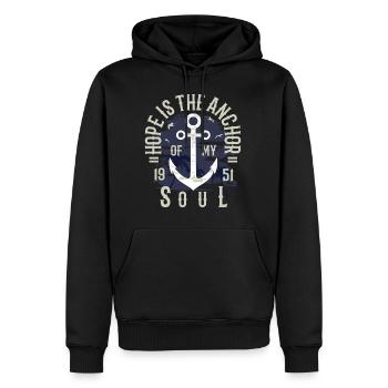 Hope Is The Anchor of my Life Hoffnung Anker Zitat - Männer Premium Bio Hoodie - Schwarz - Vorne - Nico (187cm)