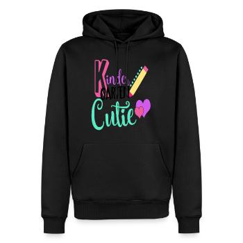 Chemise Cutie de maternelle - Sweat à capuche Premium bio Homme - noir - Devant - Nico (187cm)