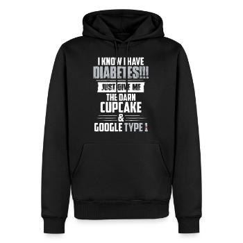 Je sais que je suis diabétique - Sweat à capuche Premium bio Homme - noir - Devant - Nico (187cm)