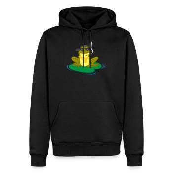 Frosch Kette Kappe Brille Zigarette Funny Geschenk - Männer Premium Bio Hoodie - Schwarz - Vorne - Nico (187cm)