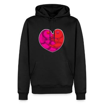 Wurm Würmchen Herz Liebe Valentinstag Fun Geschenk - Männer Premium Bio Hoodie - Schwarz - Vorne - Nico (187cm)
