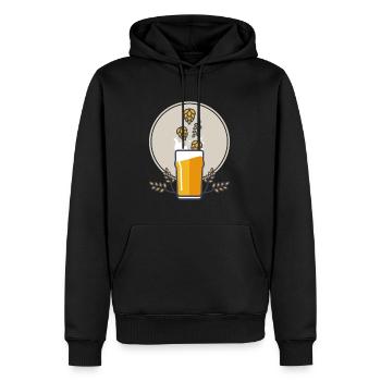 Beer splash - Männer Premium Bio Hoodie - Schwarz - Vorne - Nico (187cm)