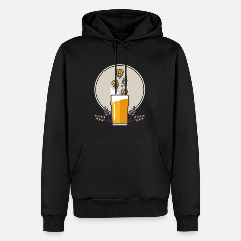 Beer splash - Männer Premium Bio Hoodie - Schwarz