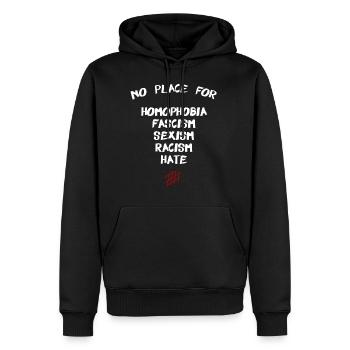 Pas de place pour le fascisme haine Homophobie sexisme racisme - Sweat à capuche Premium bio Homme - noir - Devant - Nico (187cm)