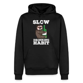 Sloth bouteille Sloth de cadeau alcool boisson - Sweat à capuche Premium bio Homme - noir - Devant - Nico (187cm)