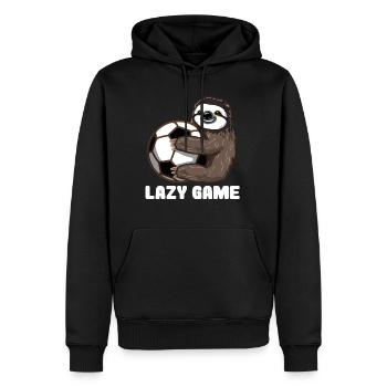 Sloth Sloth paresseux cadeau football match de football - Sweat à capuche Premium bio Homme - noir - Devant - Nico (187cm)