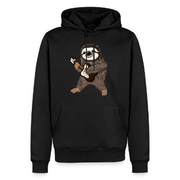 musicien cadeau rock guitare musique Sloth Sloth - Sweat à capuche Premium bio Homme - noir - Devant - Nico (187cm)