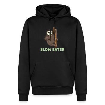 Faultier Sloth Ast hängt Eis Waffel Ice Geschenk - Männer Premium Bio Hoodie - Schwarz - Vorne - Nico (187cm)