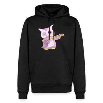 hibou hibou doux FLOTTE musique Déclaration Fun cadeau - Sweat à capuche Premium bio Homme - noir - Devant - Nico (187cm)