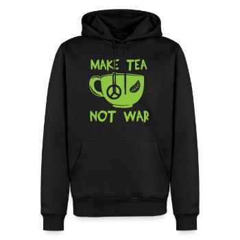 Tee Tea War Tasse Peace Krieg Statement Geschenk - Männer Premium Bio Hoodie - Schwarz - Vorne - Nico (187cm)