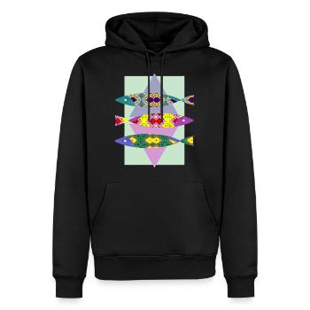 Fisch - Männer Premium Bio Hoodie - Schwarz - Vorne - Nico (187cm)