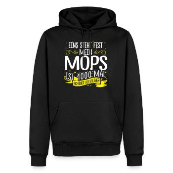 MOPS Schönheit Haustier Hunde 1000 Geschenk neu - Männer Premium Bio Hoodie - Schwarz - Vorne - Nico (187cm)