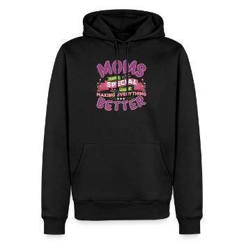 Maman mère fête des mères disant cadeau - Sweat à capuche Premium bio Homme - noir - Devant - Nico (187cm)