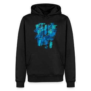 Blauer Hintergrund - Männer Premium Bio Hoodie - Schwarz - Vorne - Nico (187cm)