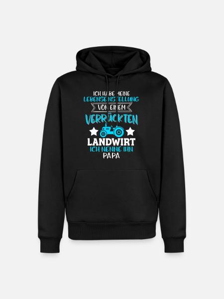 Landwirt Kinder Shirt · Landwirtschaft · Papa - Männer Premium Bio Hoodie - Schwarz